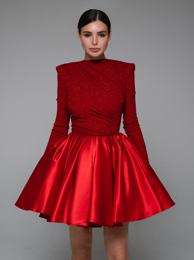 Shiny Razzle Short Dress