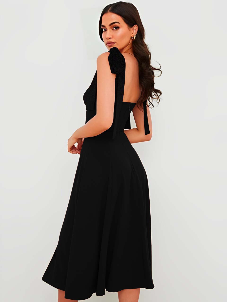 Piony Black Long Dress