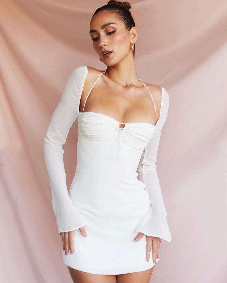 Pearl Blossom White Dress