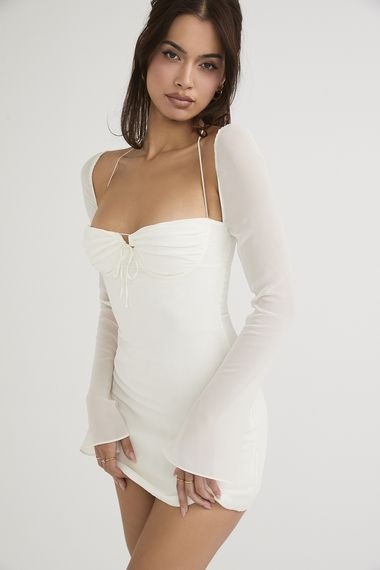 Pearl Blossom White Dress