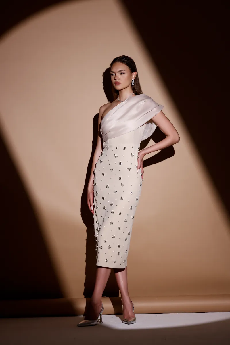 Rosaline Gemstone White Stone Dress
