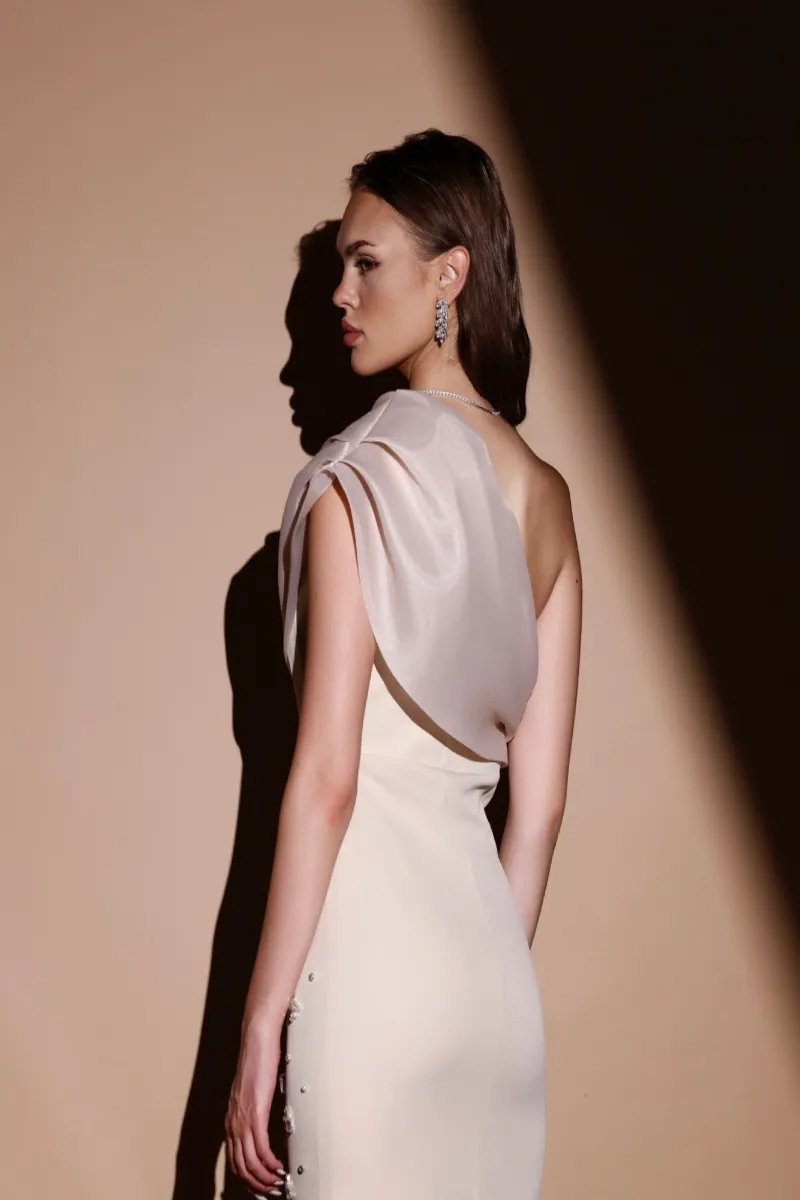 Rosaline Gemstone White Stone Dress