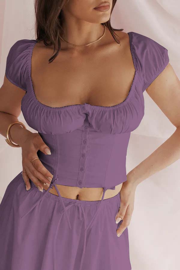 Floral Plum Ruffle Top