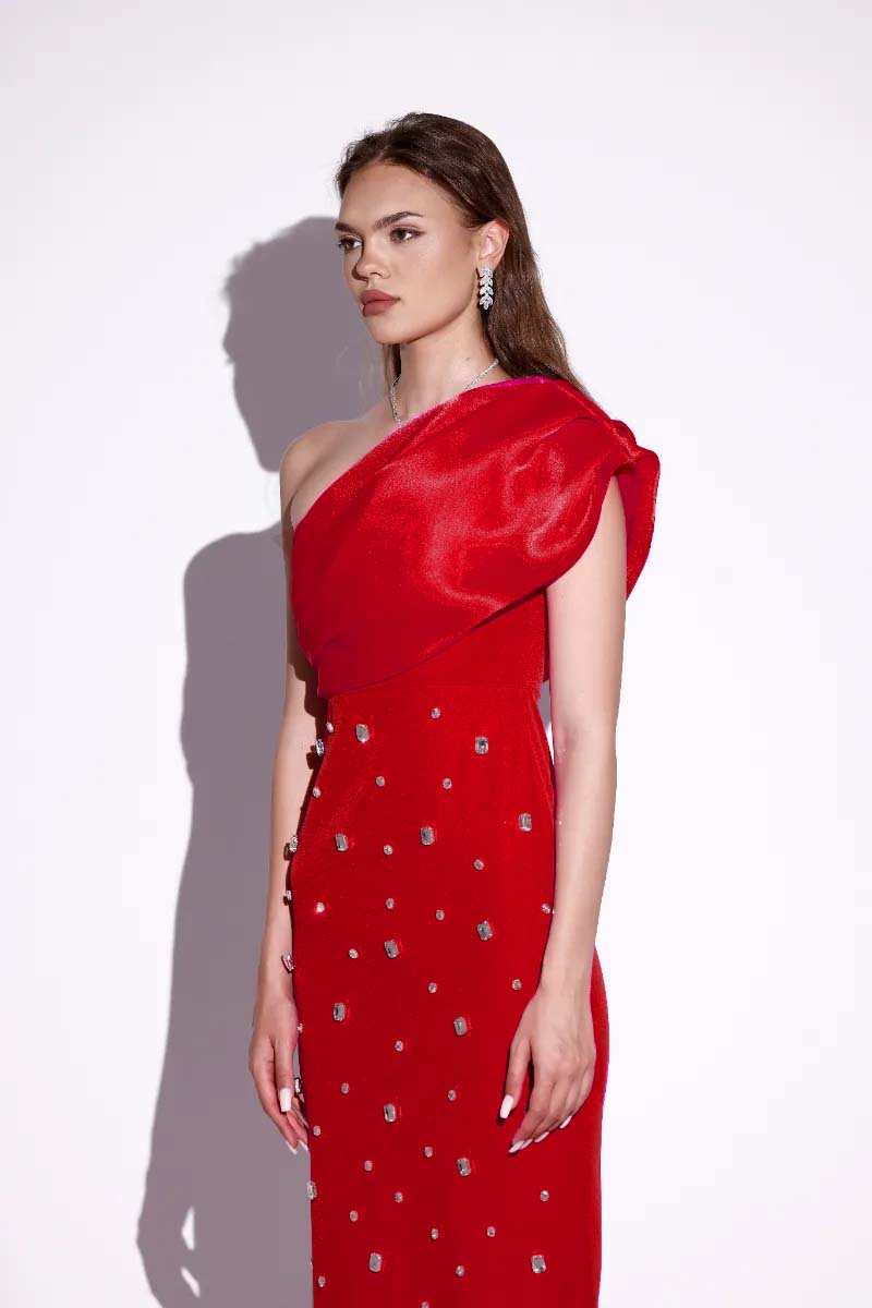 Rosaline Gemstone Red Stone Dress