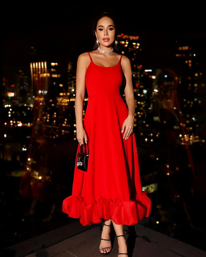 Fiery Red Long Dress