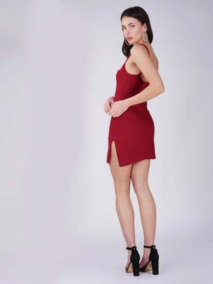 Floral Red Short Dress