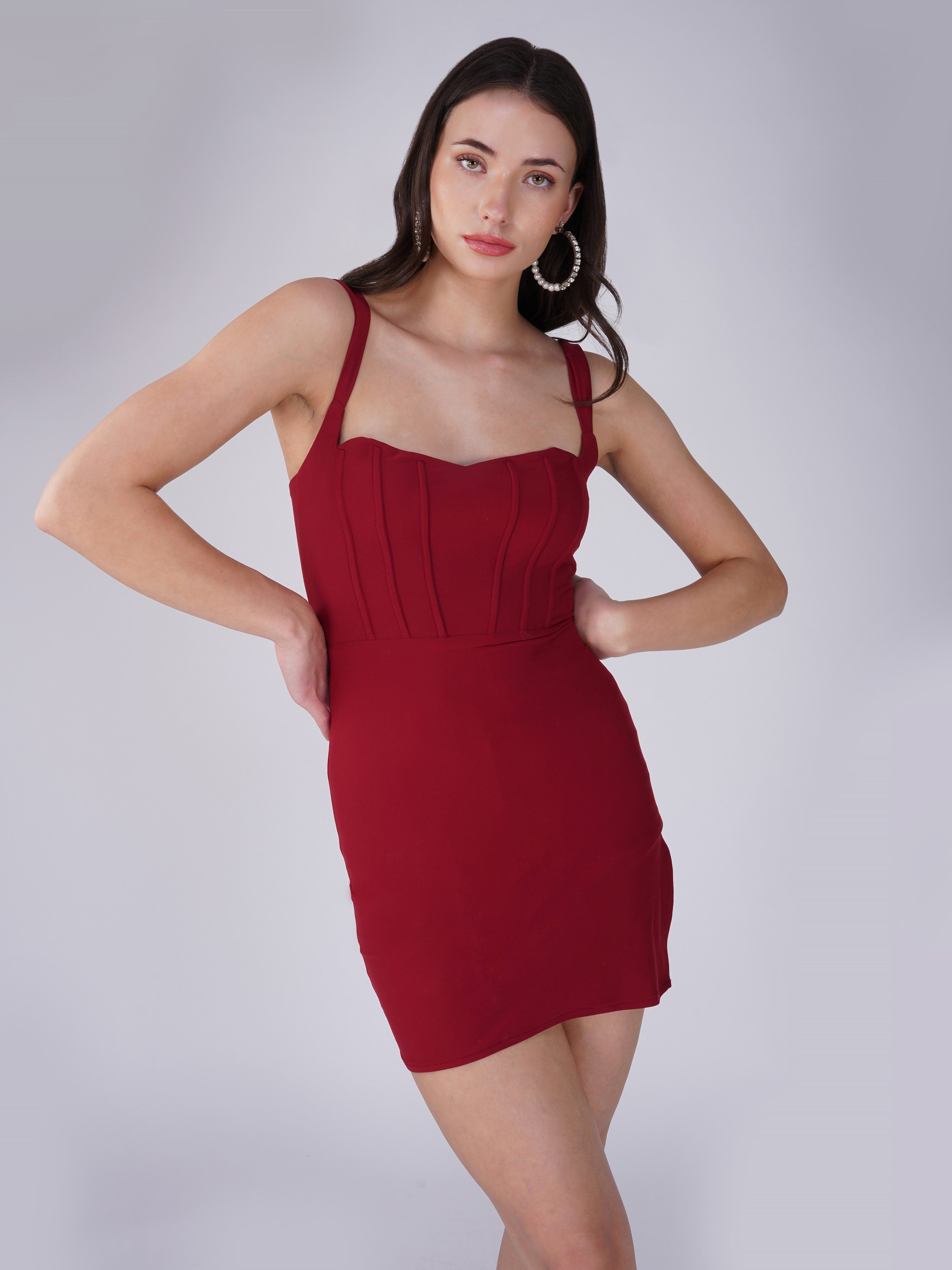 Floral Red Short Dress
