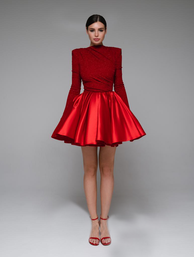 Shiny Razzle Short Dress
