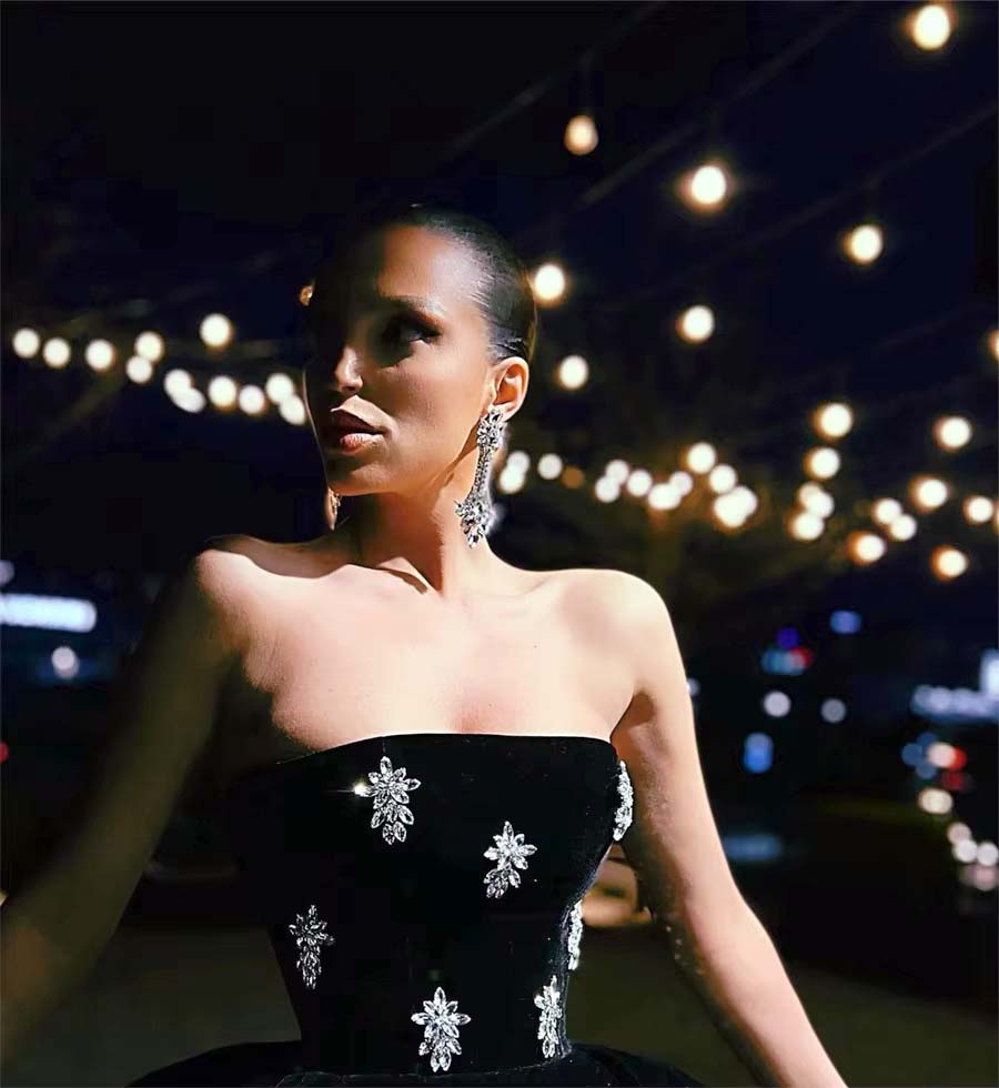 Pobella Frosted Stone Dress