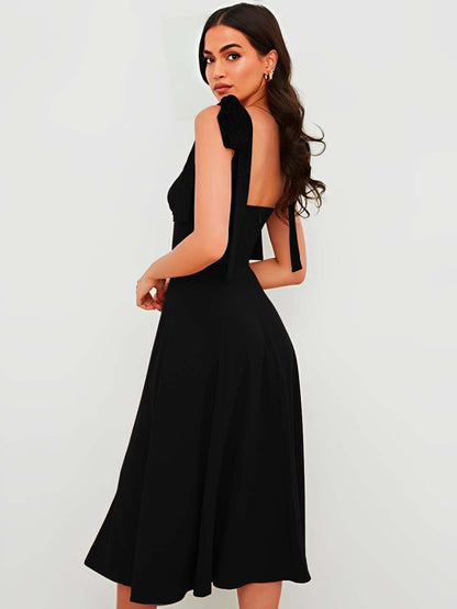 Piony Black Long Dress
