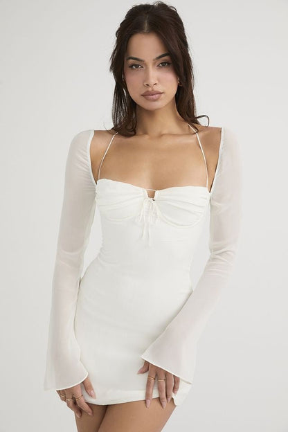 Pearl Blossom White Dress