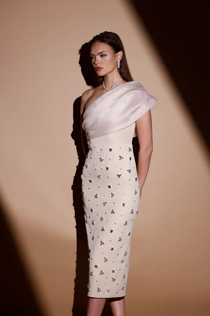 Rosaline Gemstone White Stone Dress
