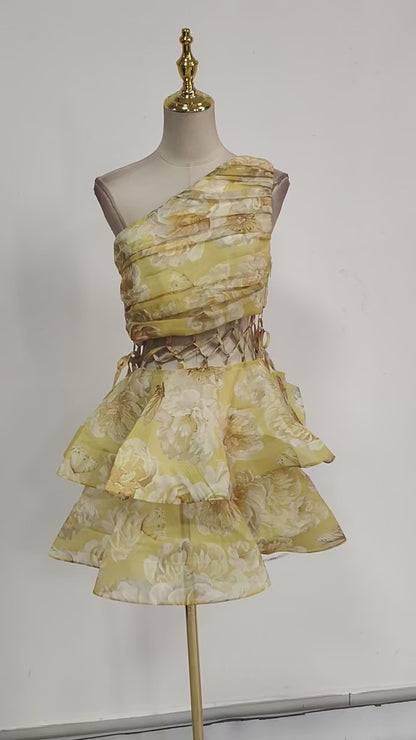 Sunblush Ruffle Short Dress